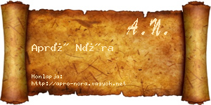 Apró Nóra névjegykártya